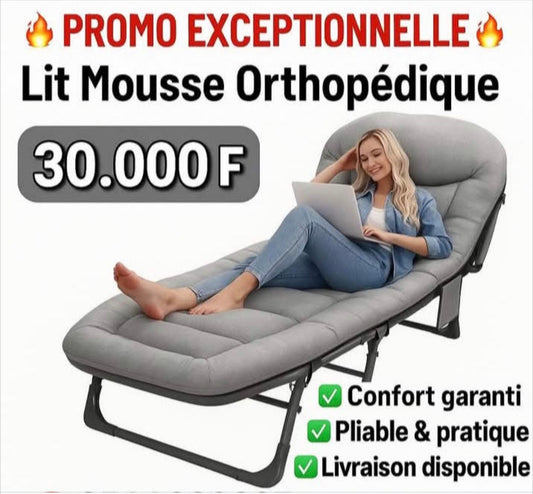 🛏️ Lit Mousse Orthopédique – Promo Exceptionnelle 🛏️