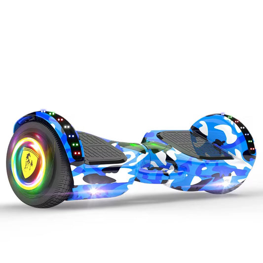 🚀 Hoverboard Électrique Camouflage Bleu – Style & Sensation de Glisse ! 🛹✨