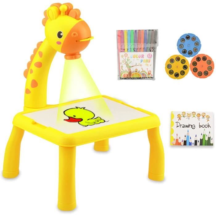 Table de dessin avec projecteur pour enfants en forme de girafe. 